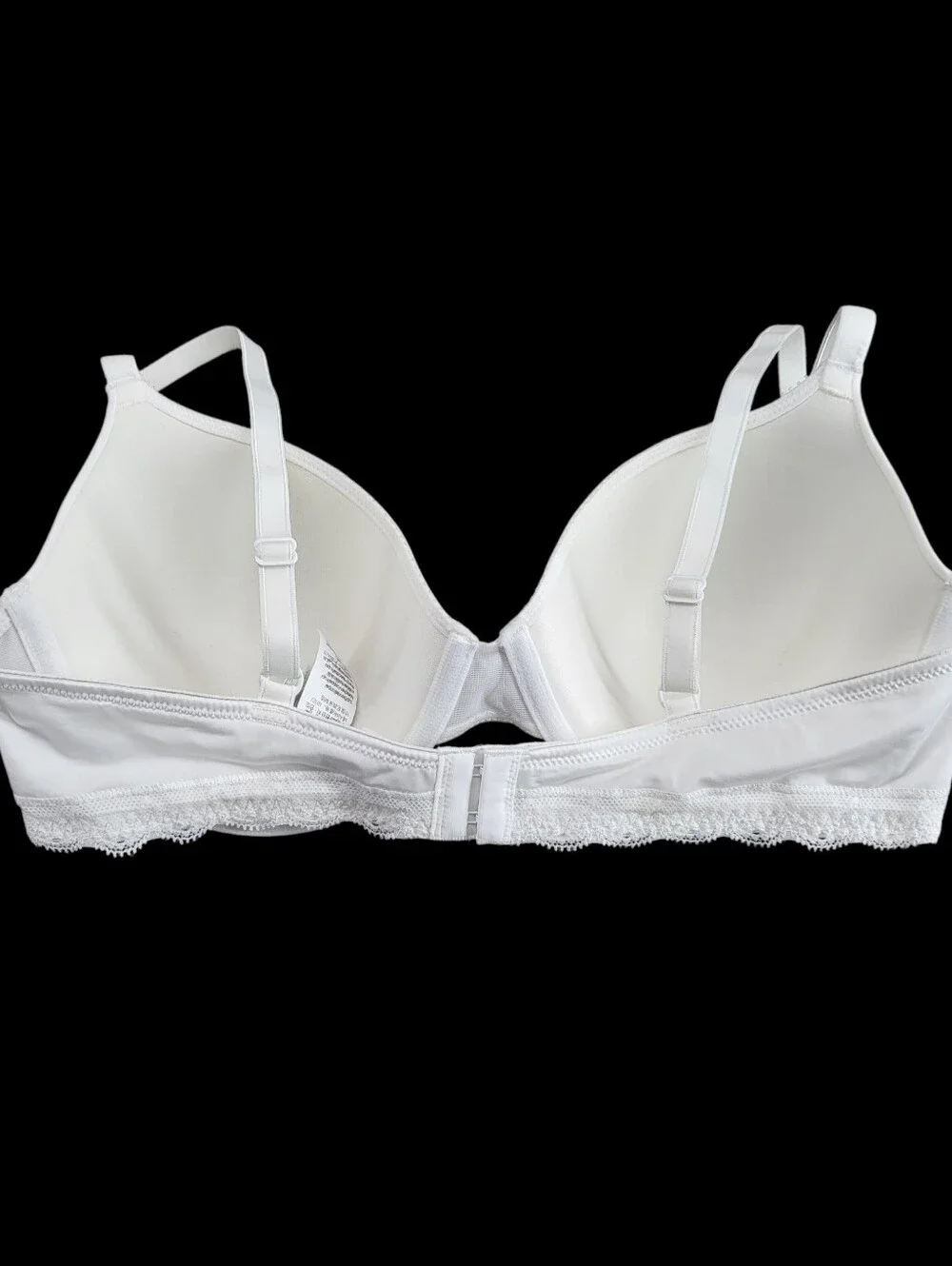 Calvin Klein White Lace Trim Contour Underwire T-Shirt Bra Gold Logo Size 36C